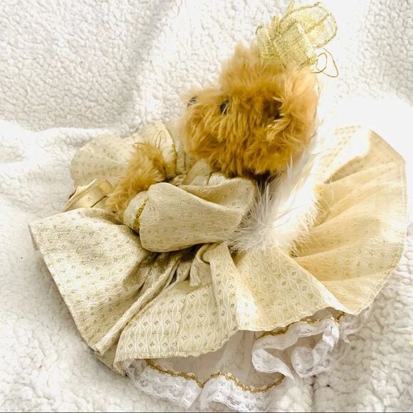 Goldie The 50th Golden Angel‎ Bear 14" Bear by Annette Funicello Knickerbocker - Picture 3 of 12